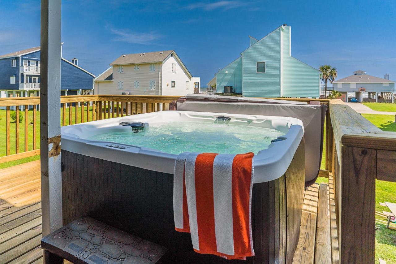Hot Tub - Ocean Views - Steps To Private Beach - Quiet Location Galveston Exteriör bild